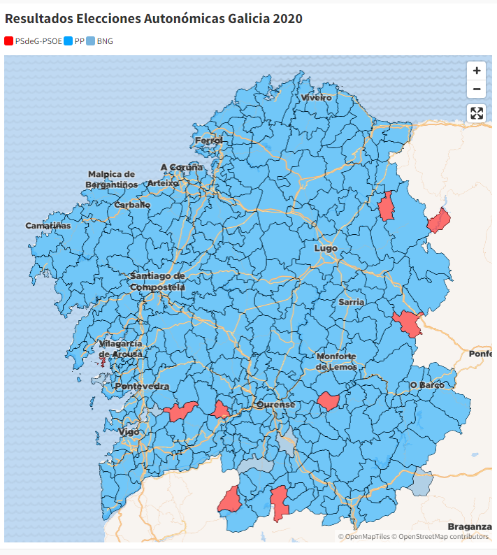 Resultados electorales en Galicia 2020